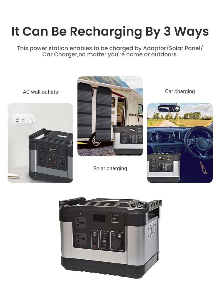 
1000W Portable Power Station Solar Powered Phone Charging Station Solar Power Station For Camping 