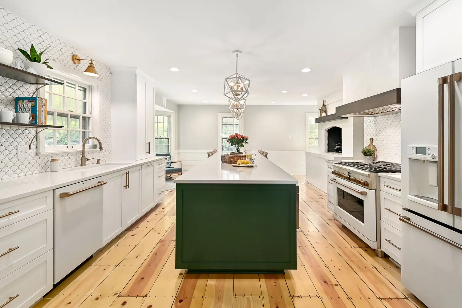 Vermonhouzz custom luxury style Modern Lacquer MDF Shaker RTA Kitchen Cabinet Island Furniture Green