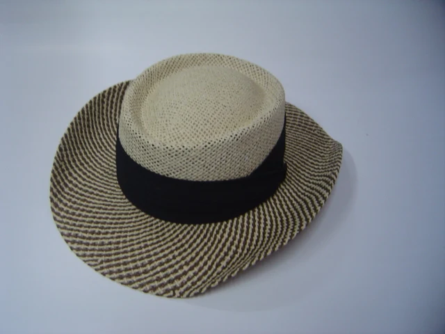 Factory Price High Quality Safari Gambler Golf Men Natural Sea Grass Straw Hat With Black Band