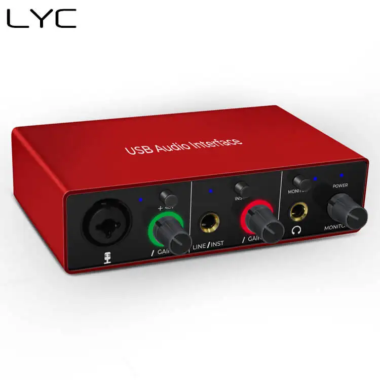 LYC Профессиональный мини Регулируемый аудио микшер Внешний USB интерфейс Живая запись звуковая карта