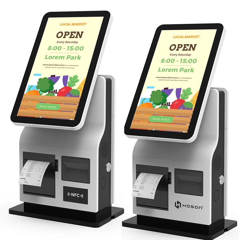 15.6 inch touch screen pos machine service ordering payment system kiosk for Restaurant / supermarket