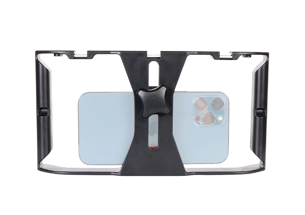 
New! LED Microphone Smartphone Video Rig Kit Handheld Mobile Stabilizers links Phone holder Frame Mount for Iphone Film Taking 