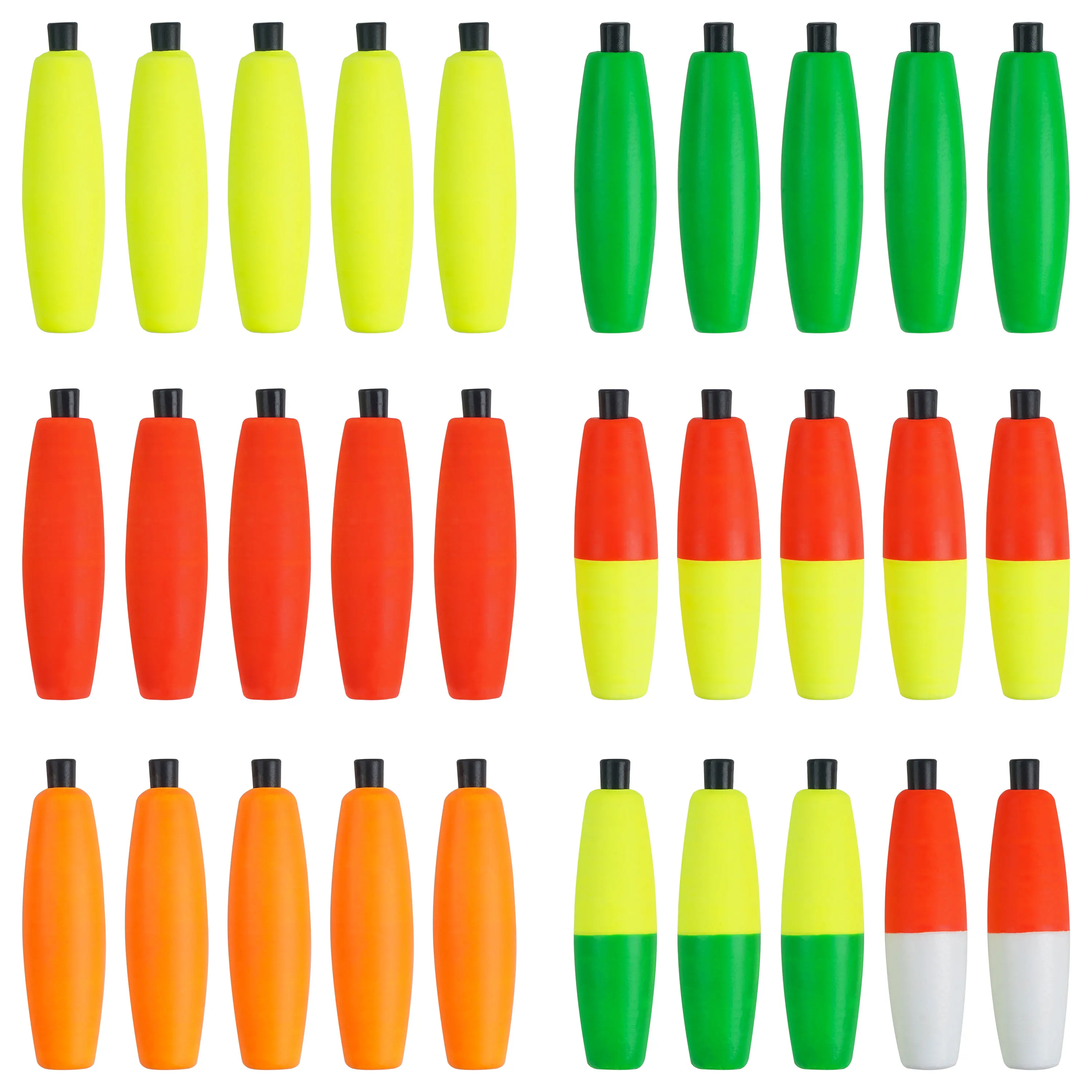 10PCS Fishing Peg Floats Foam Cigar Float Slip Fishing Corks Bobbers Long Cast Fishing Float for Catfish Crappie