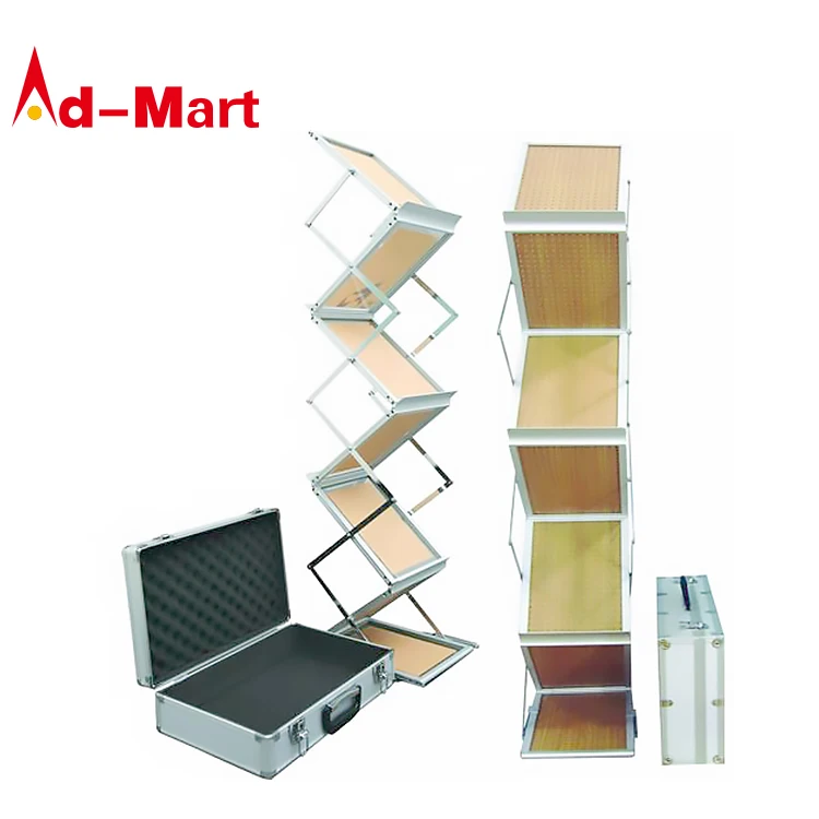 New design meeting room A4 Folding Display Stand with Carry Case Double Sided 6 Shelves
