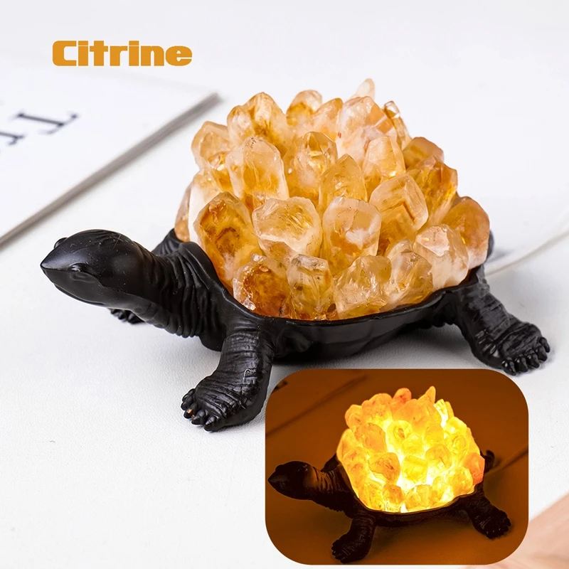 High Quality Amethyst USB Turtle Crystal Lamp For Living Room Office Table