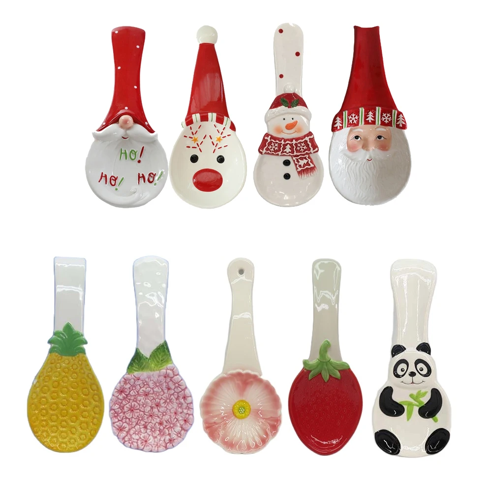 Ceramic spoon rests & pot clips, Custom 3D Porcelain coffee spoon rest at any shape & size & Color