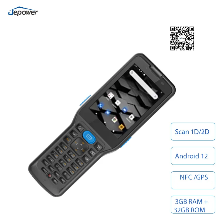 Android 12 barcode scanner industrial rugged handheld terminal PDA for retail finance medical With Keyboard Nfc for warehouse