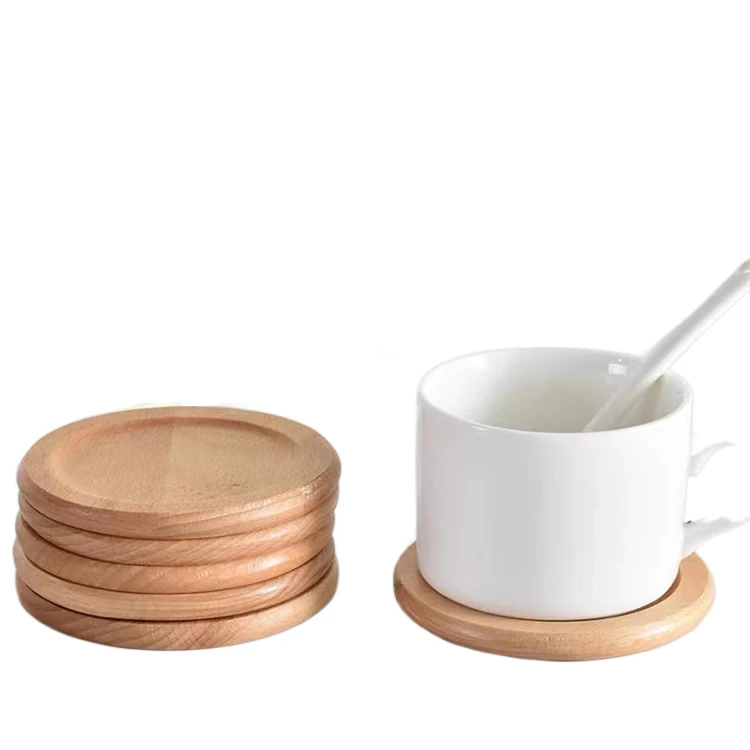 Custom Size Acacia Osk Cork Bamboo Walnut Wooden Coaster Beech Coaster for Coffee Mugs Cup Heat insulation pad