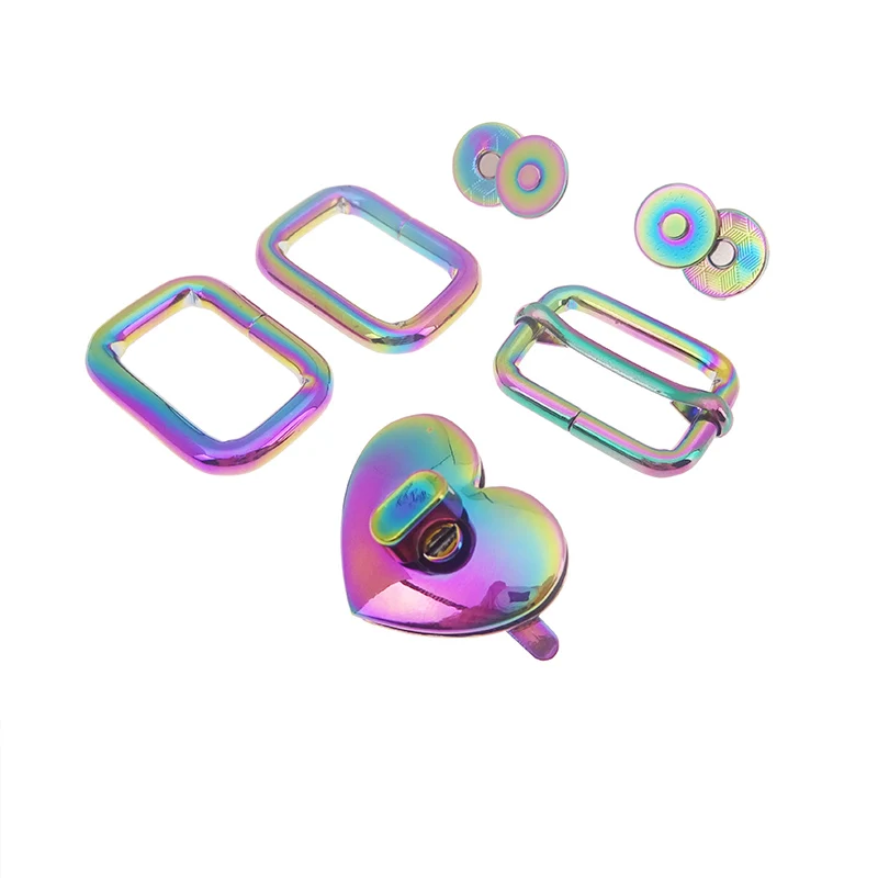 Bag Making Hardware Set 1 inch/25mm Triglider Slide Adjuster Heart Twist Lock Magnetic Snap Closures