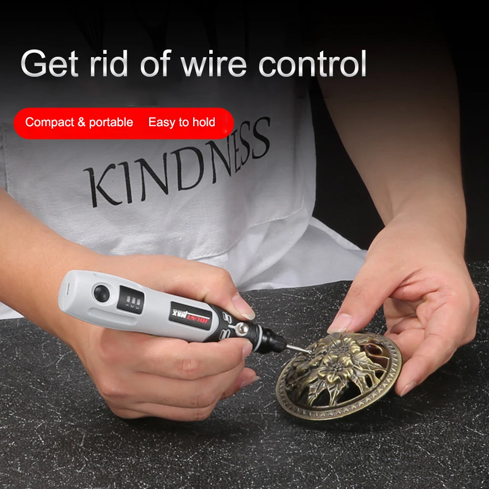 4.2V USB Charging Li-ion Cordless 3mm Mini Engraving Pen Power Polishing Tools Die Kit