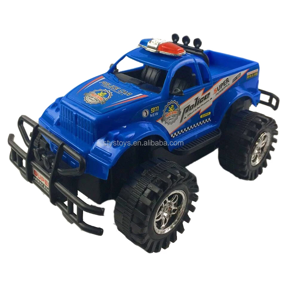 Cheap Pull Back Plastic City Police Car Vehicles Monster Truck Friction Powered Toy Cars