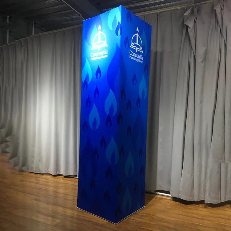 Square Trade Show Tension Fabric Column Tower Display