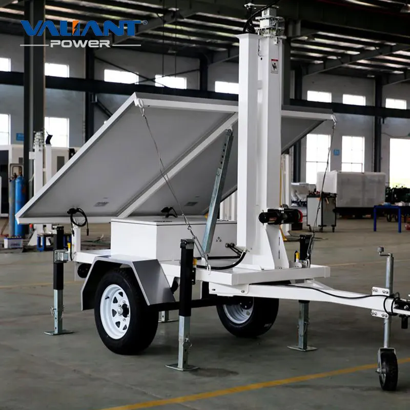 Mobile Surveillance System Outdoor Solar CCTV Camera Trailer