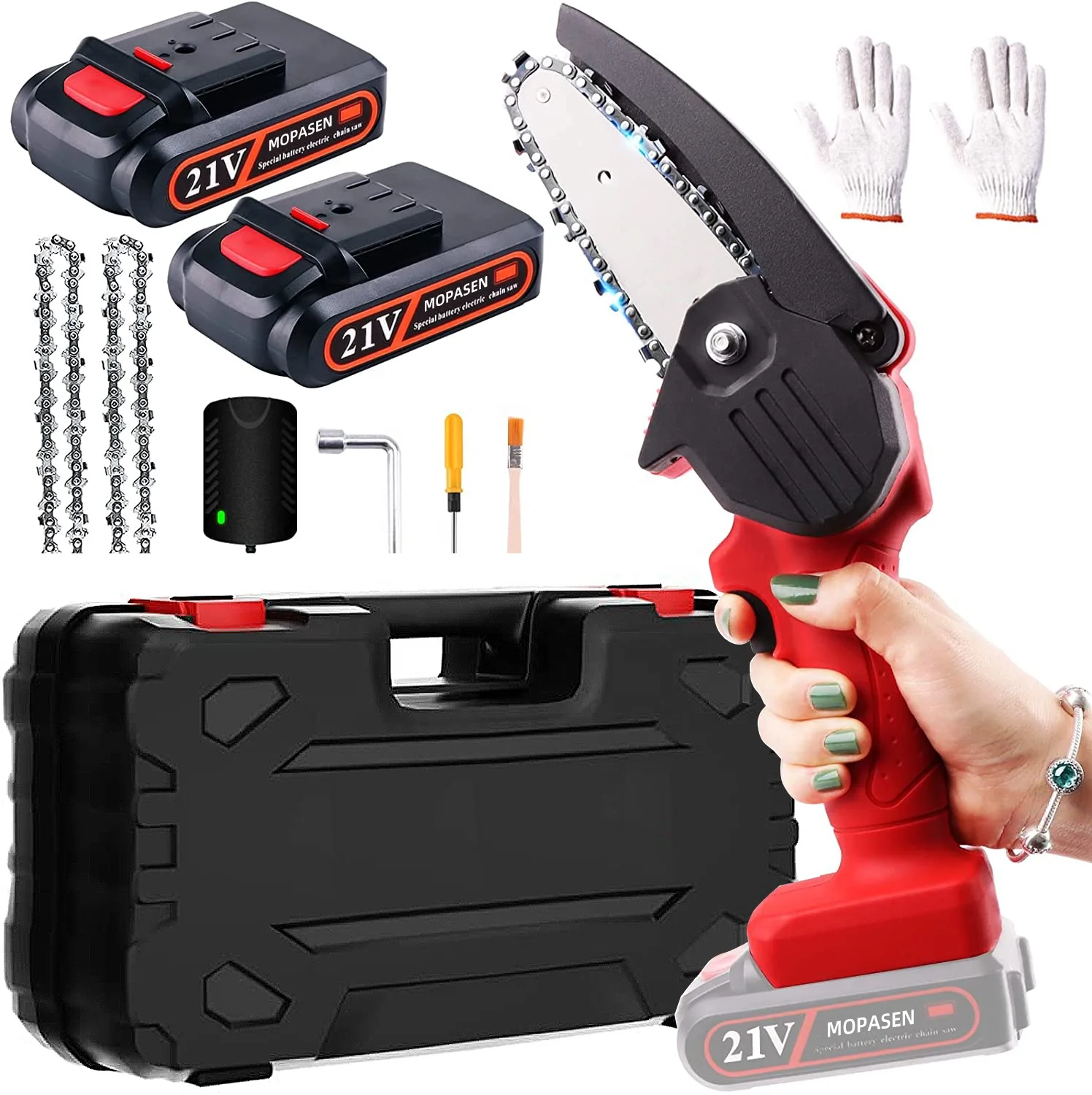 4-inch Mini Brushless Cordless Professional Electric Chainsaw Garden Pruning Portable Household Lithium Chainsaw Power Saw