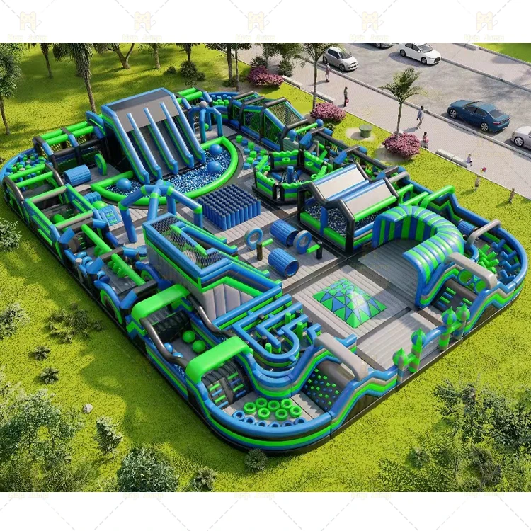 direct factory 14*30m giant inflatable indoor outdoor theme park for sale funcity playgrounds big project
