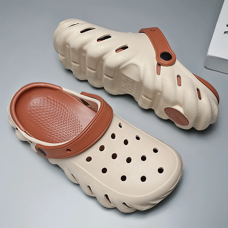 Summer Men Casual Clogs Sandal Breathable EVA Soft Slippers Fashion Outdoor Beach Flat Foam Slides for Man