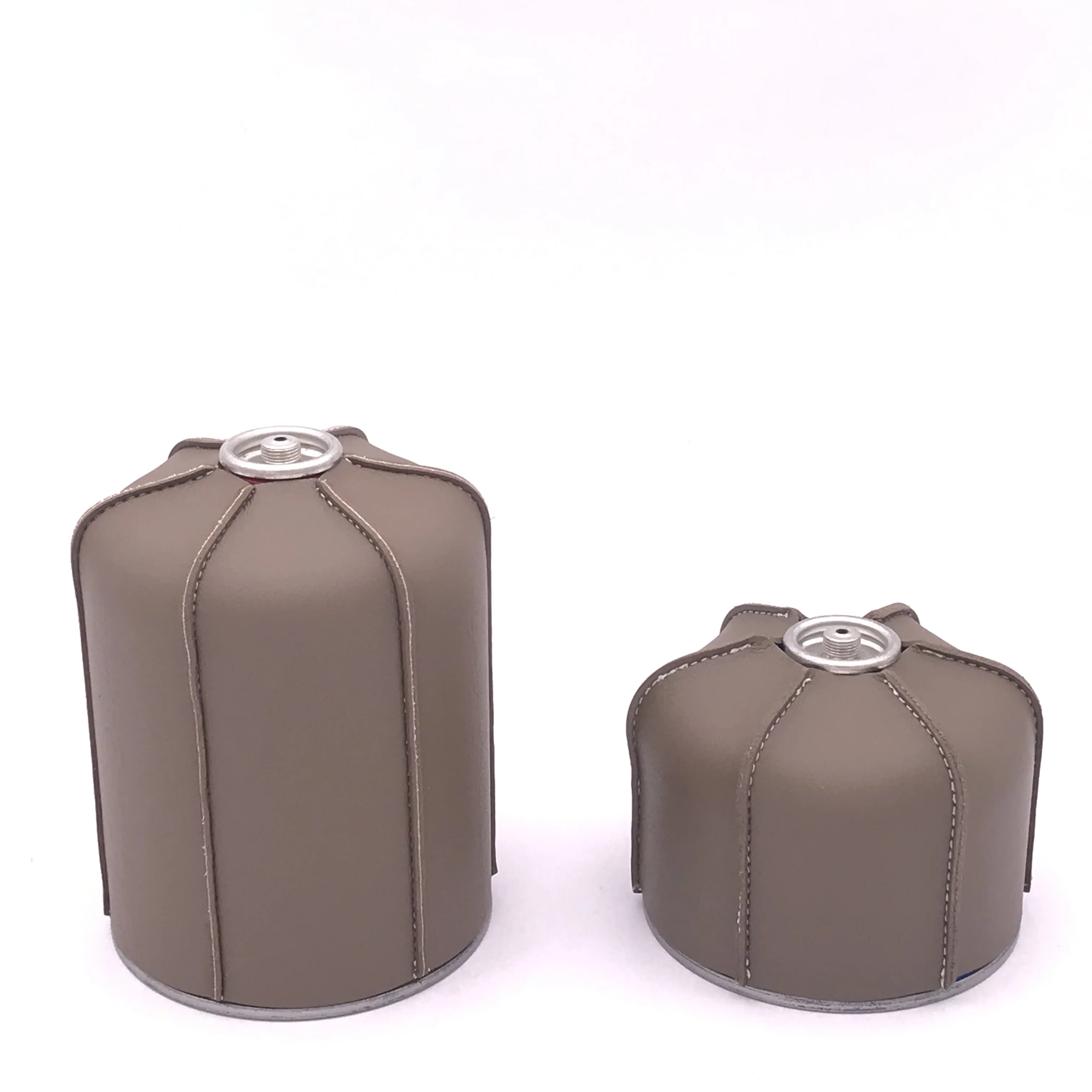 Custom Outdoor Camping Leather 450g Camping Gas Warmer Tank Protective Cover Gas Cylinder Warmer Case