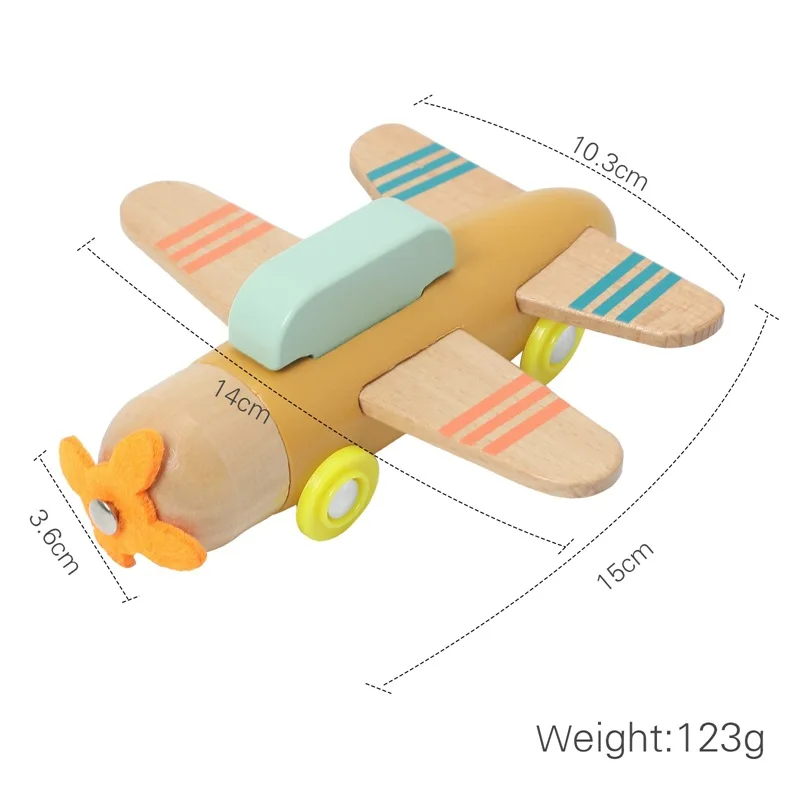 Mumoni Creative airplane model kids perfect wooden educational toy Wooden plane toy with cute design
