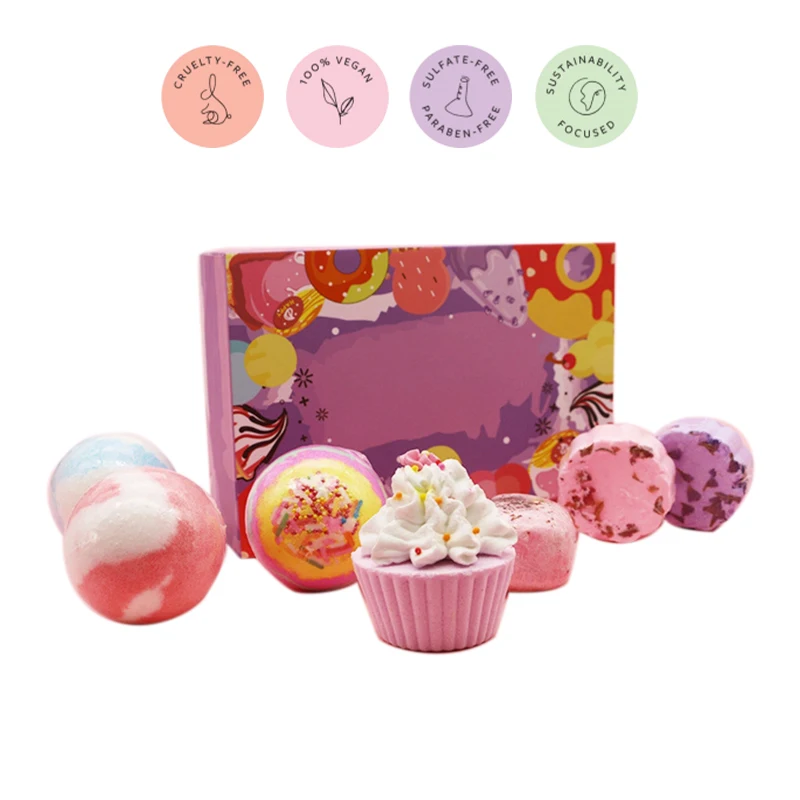 Bath Bombs Gift Set Wonderful Fizz Effect Bath Gift For Valentine Day Christmas Organic Bubble Bath Bomb