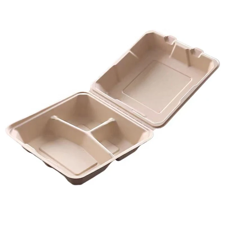 Biodegradable Disposable Compostable Takeaway Lunch Box Take Out Greaseproof Packing Turkey Hamburger Clamshell Food Container