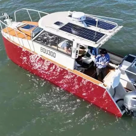 Aluminum Catamaran Fishing Boat Customized Painting Spacious Cabin Layout Leisure Yacht