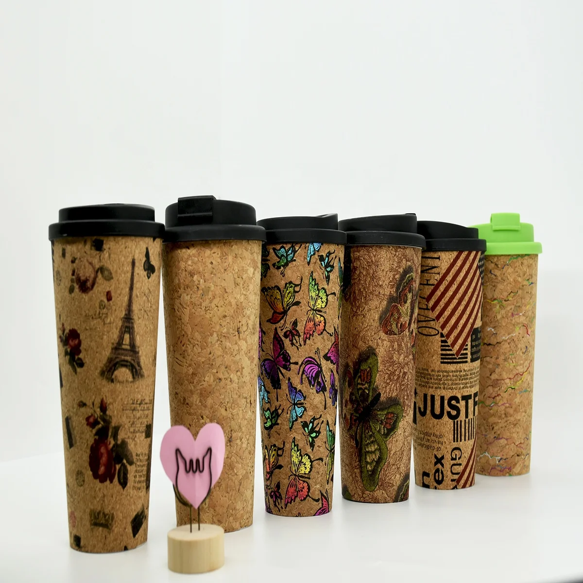 Cork Coffee Cup Wholesale Reusable Double Wall Cork Hand Tumbler Coffee Mug Cork Cup , Eco Friendly Natural Mugs Creative 16oz