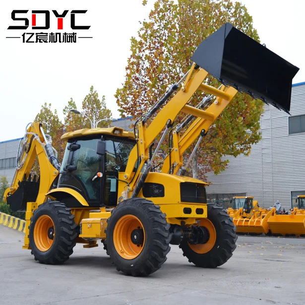 Best Selling SDYC Backhoe Loader Construction Machinery Wheel Backhoe Loader Mini Hydraulic 4WD Backhoe Loader