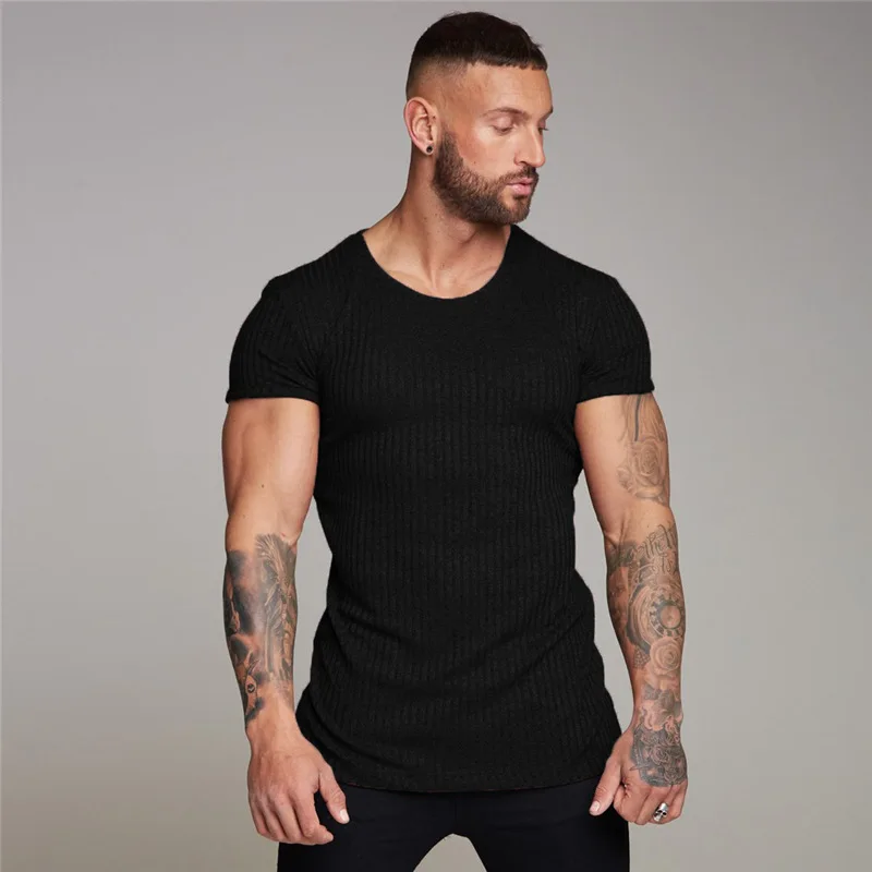 
SW19BS6629 muscle man GYM training top running short sleeve shirt workout t-shirt 