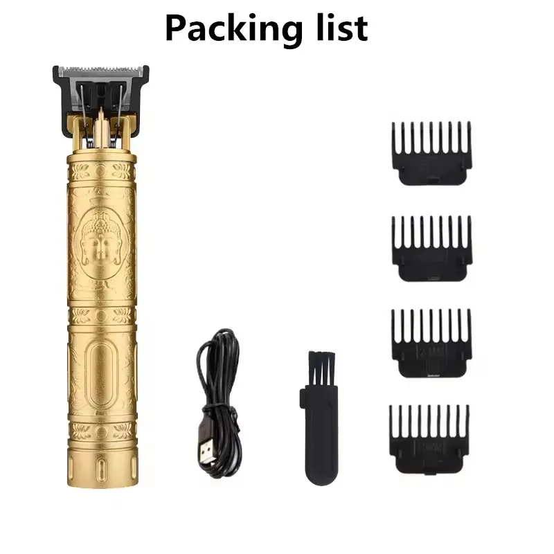 Portable Wireless Hair Cutting Machine Cordless Rechargeable Edgers Clippers Electric Beard Trimmer Zero Gapped T-Blade Trimmer