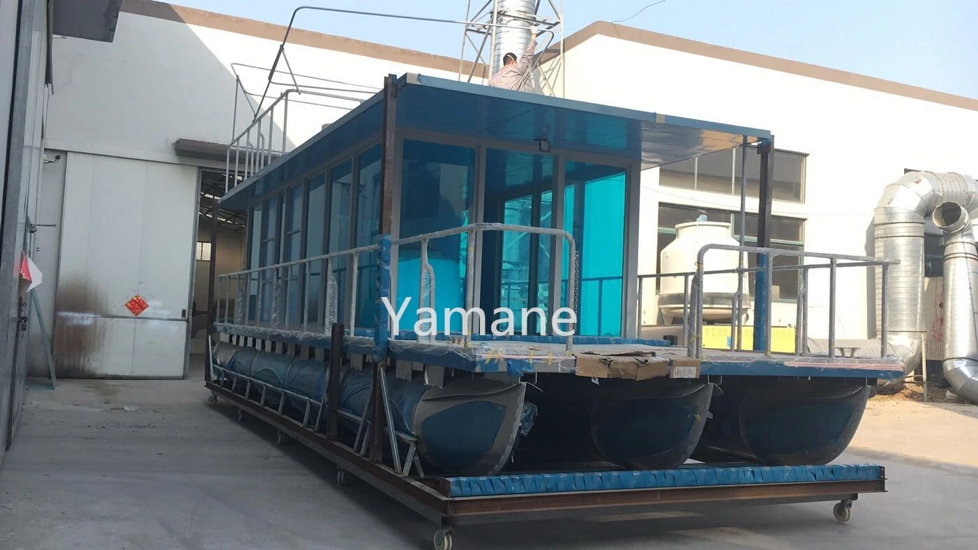 34ft Aluminum Glass House Pontoon Boat Water  Floating Party House Boat Water Building Floating Passenger  Boat
