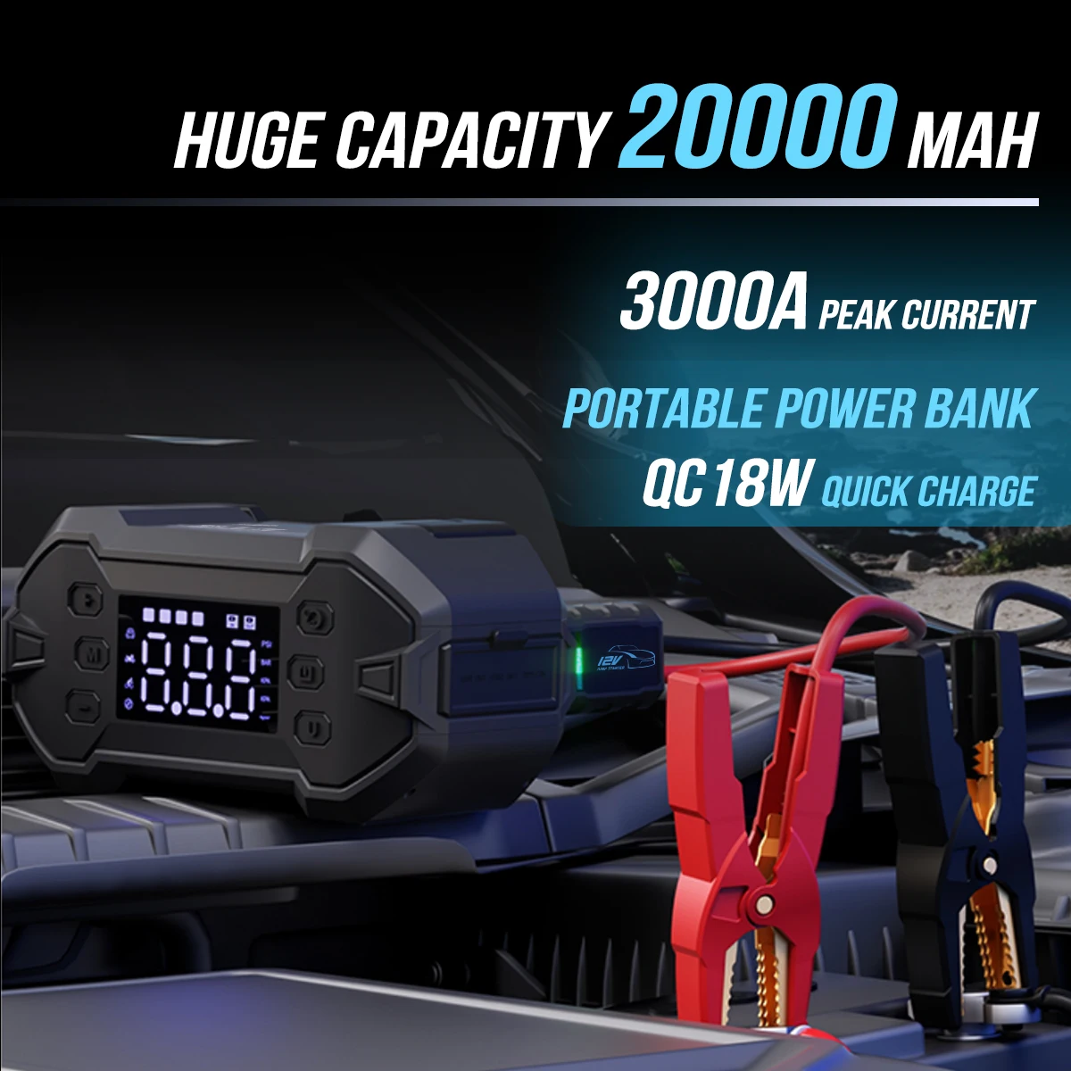 Super Capacitor Fit Extreme Temperatures Portable Car Battery Jump Starter With Led Light