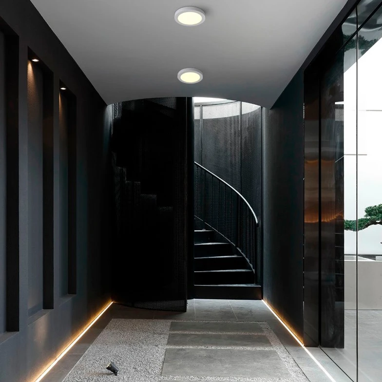 frameless square round ultra thin aluminum indoor lighting slim 18w 24W ceiling mounted downlight flat recessed led panel light