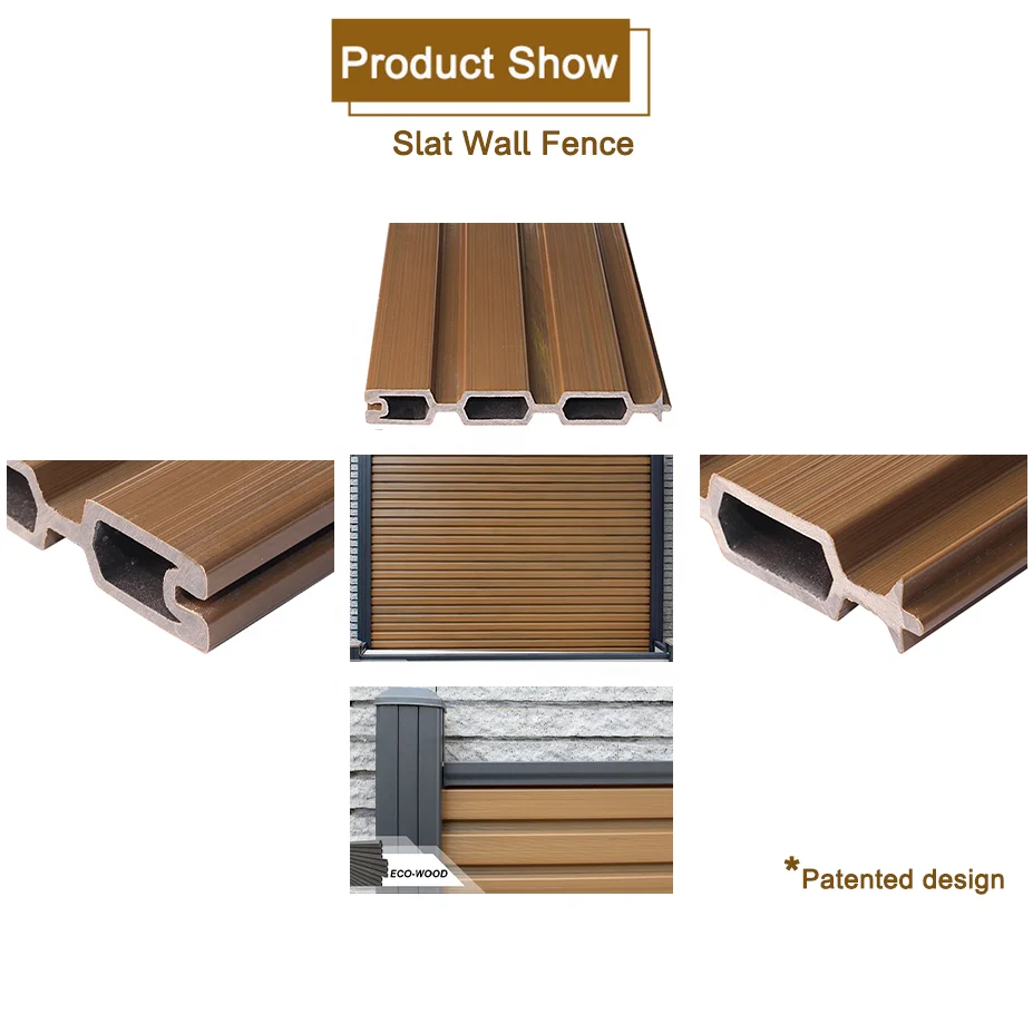 Decorative easy assemble outdoor park plastic wood fence exterior wpc fence panel for garden