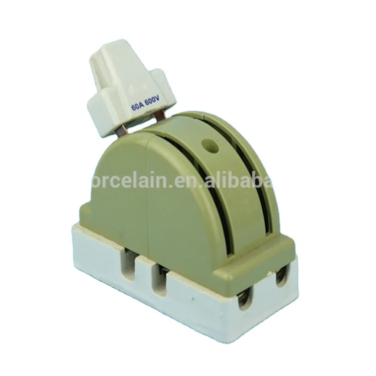 factory direct sales double throw double pole 60A porcelain green knife switch Southeast Asia switch thailand switch