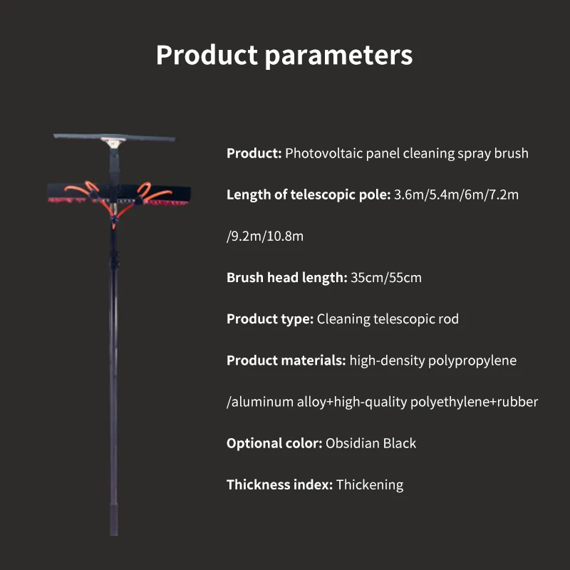 Telescopic Aluminum Cleaning Brush Pole Solar Panel Cleaning Handheld Water Fed Pole Brush