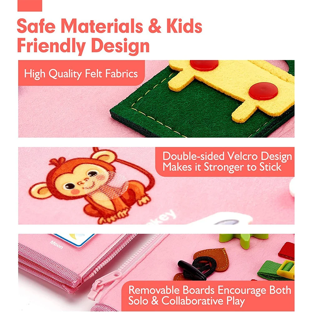 Busy Board Montessori Toys, Sensory Toys for Toddlers 1-3, Educational Toys, Preschool Activities for Learning Fine Motor Skills