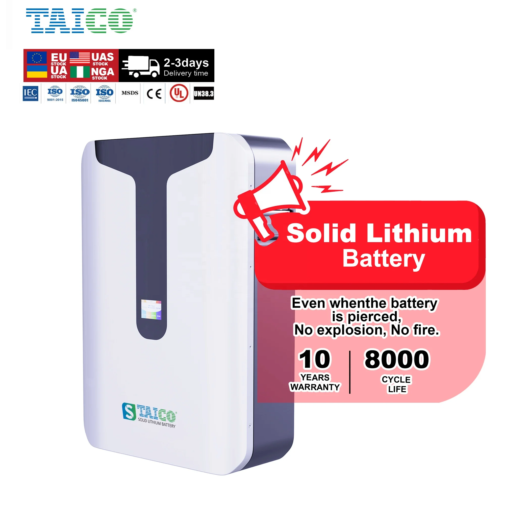 TAICO solar 48v lifepo4 Power battery rechargeable lithium battery 48v 200ah 100ah lithium ion batteries