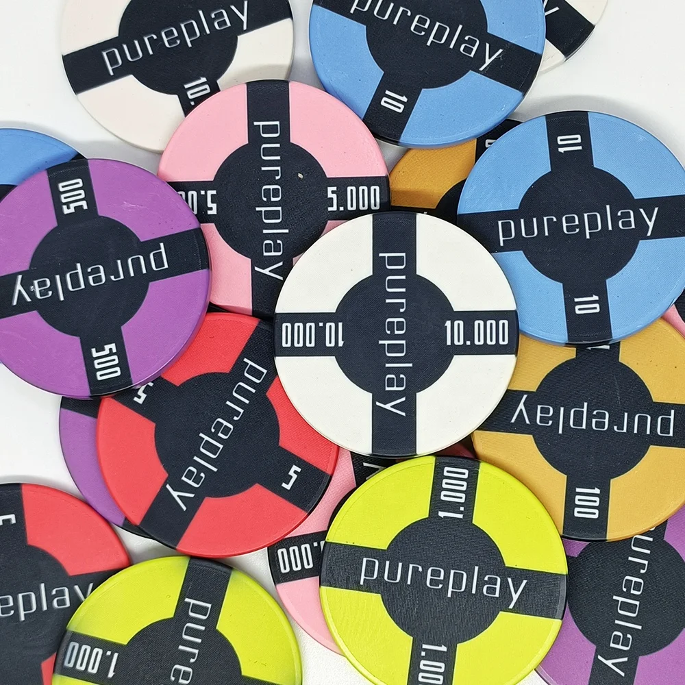 Wholesale upscale 10g poker chips ceramic 39mm round color chip best price moq 1pc accept custom logo design with denomination