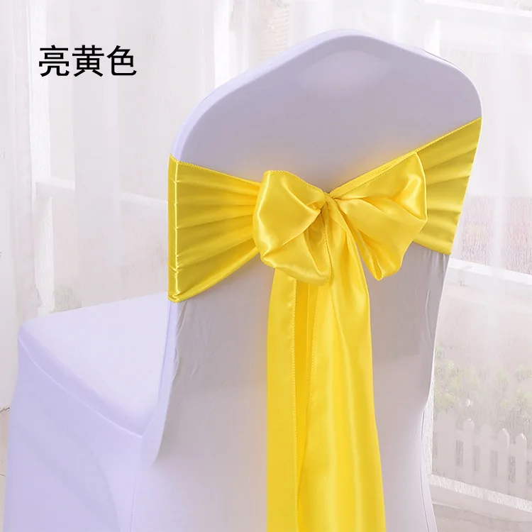 Newest Style Flower Ribbon Bows Green Satin Chair Sash Cheap Wedding Chair Sash