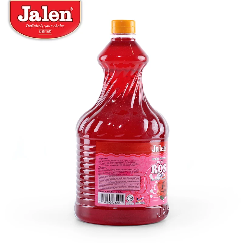 Hot Sale Premium Quality Delicious Sweet Rose Syrup Flavoured Cordial Drink 2L Refreshing And Flavourful