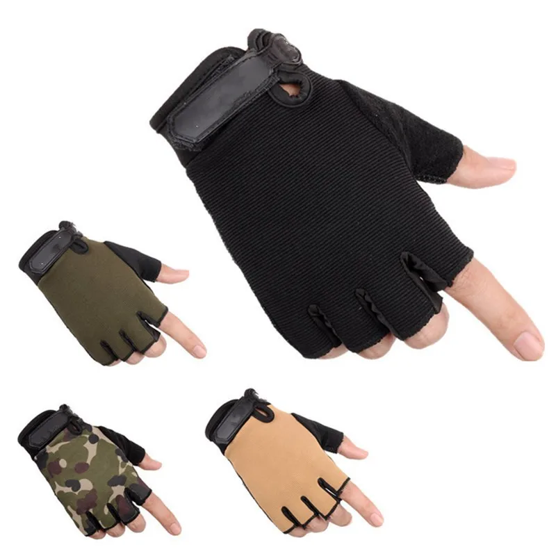 Men Women Kids Outdoor Tactical Gloves Special Sports Mittens Athletic Knit Half Finger Fingerless Shooting Glove