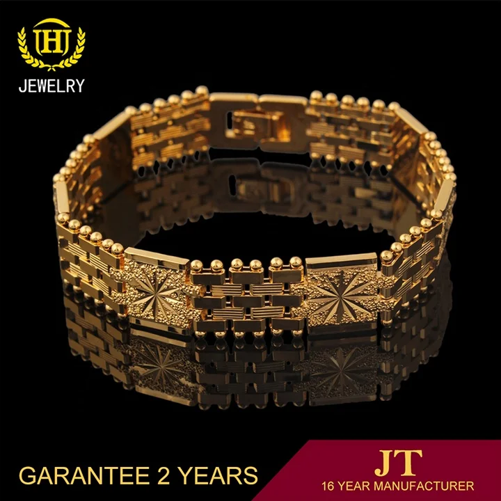 Europe Quality fashion jewelry mens and womens 18k italian gold charm chain bangle bracelet