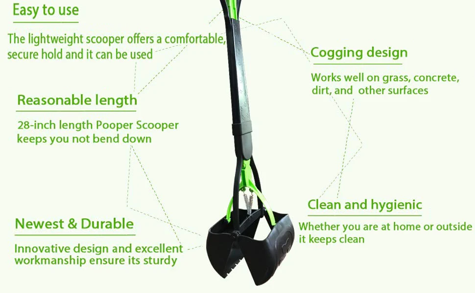 Manufacture custom logo durable foldable dog poop scooper portable non-breakable pet dog pooper scooper poop waste pick up rake