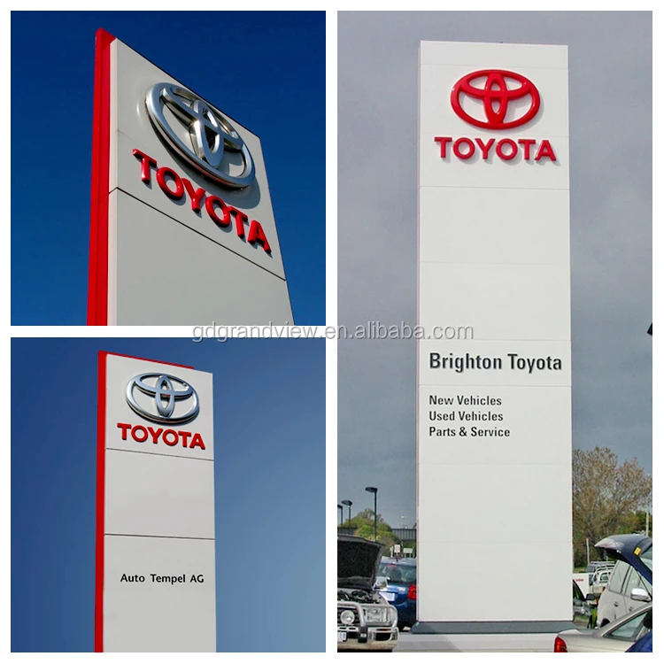 4S Car shop double side front sign aluminum signage outdoor waterproof pylon sign Auto pylon sign