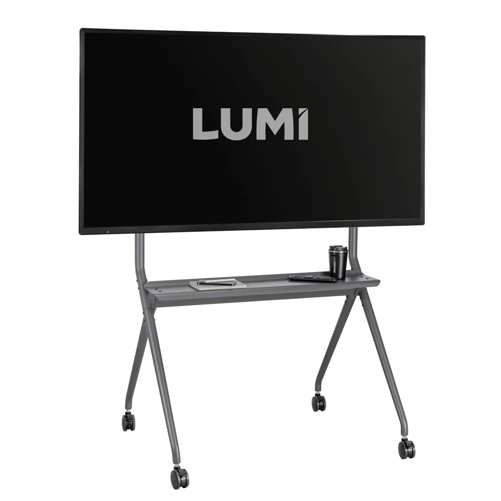 Modern 2023 Furniture Height Adjustable Portable Mobile Rolling TV Trolly Stand on Wheels Heavy-Duty Minimalist TV Cart