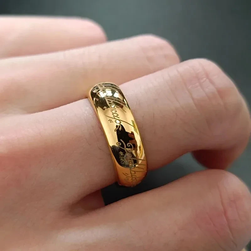 Simple Personalized Hot Sale Gold Silver Black Metal Never Fade Stainless Steel Magic Ring