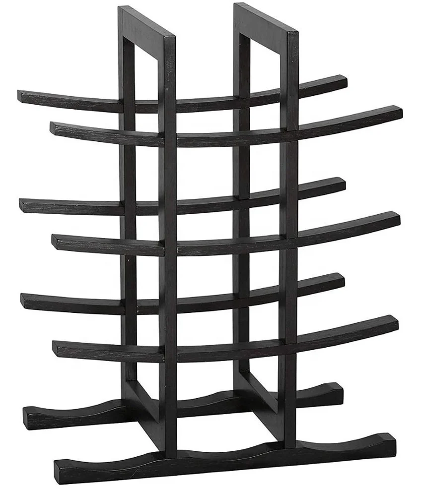 Изготовленный На Заказ домашней вечеринки бар Натуральный Бамбуковый Прилавок винный шкаф 12-бутылка с черными бамбуковыми держатель для винных бутылок