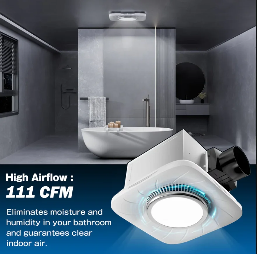 Hon&Guan Bathroom Exhaust Fan with Light 45 Watts & low noise portable roof other ventilation fans