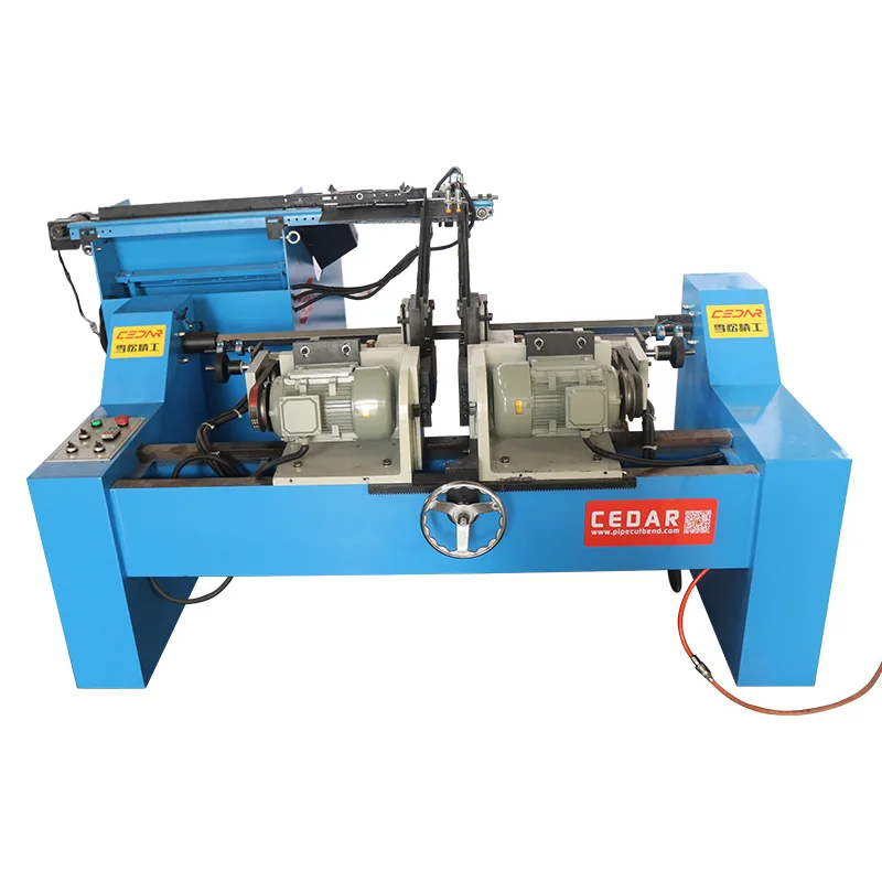 50 pneumatic automatic cnc double head chamfering machine with servo motor feeding