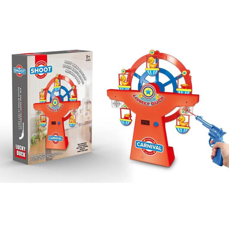 Laser gun toys Ferris wheel shoots ducks game with music laser tag type duck toy for kids